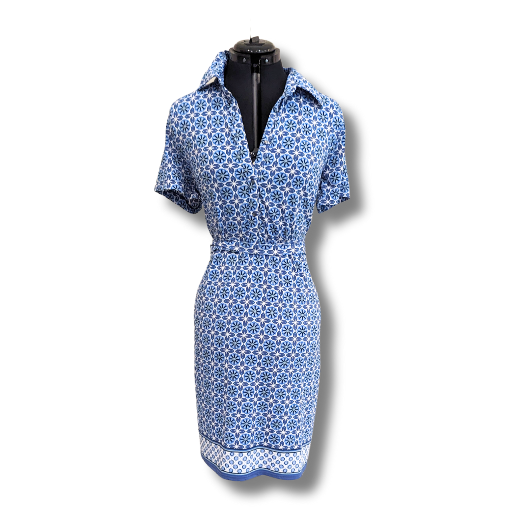 Max Studio Blue Shirtwaister Dress with Belt Cheribomb Retro