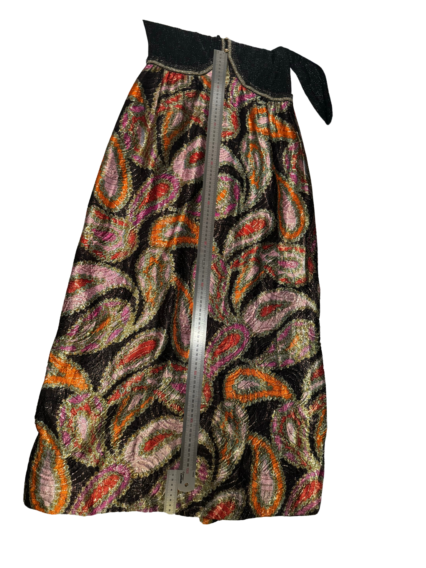 Edy the Joyce Late 70's Metallic Paisley Maxi Dress