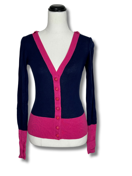 Alannah Hill Silk Navy & Pink Cardigan