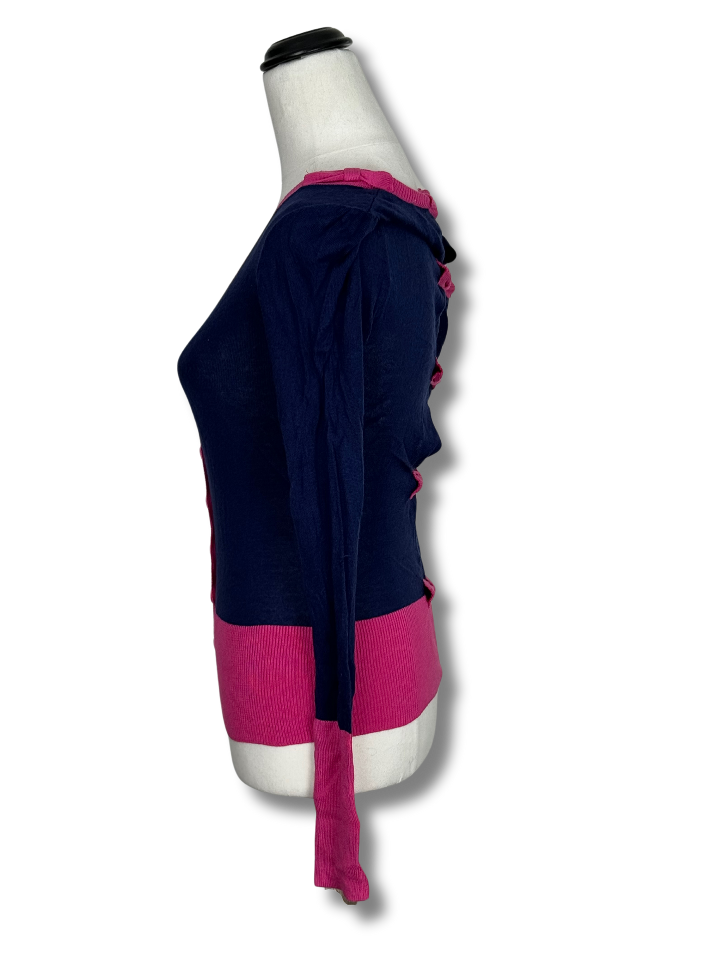 Alannah Hill Silk Navy & Pink Cardigan