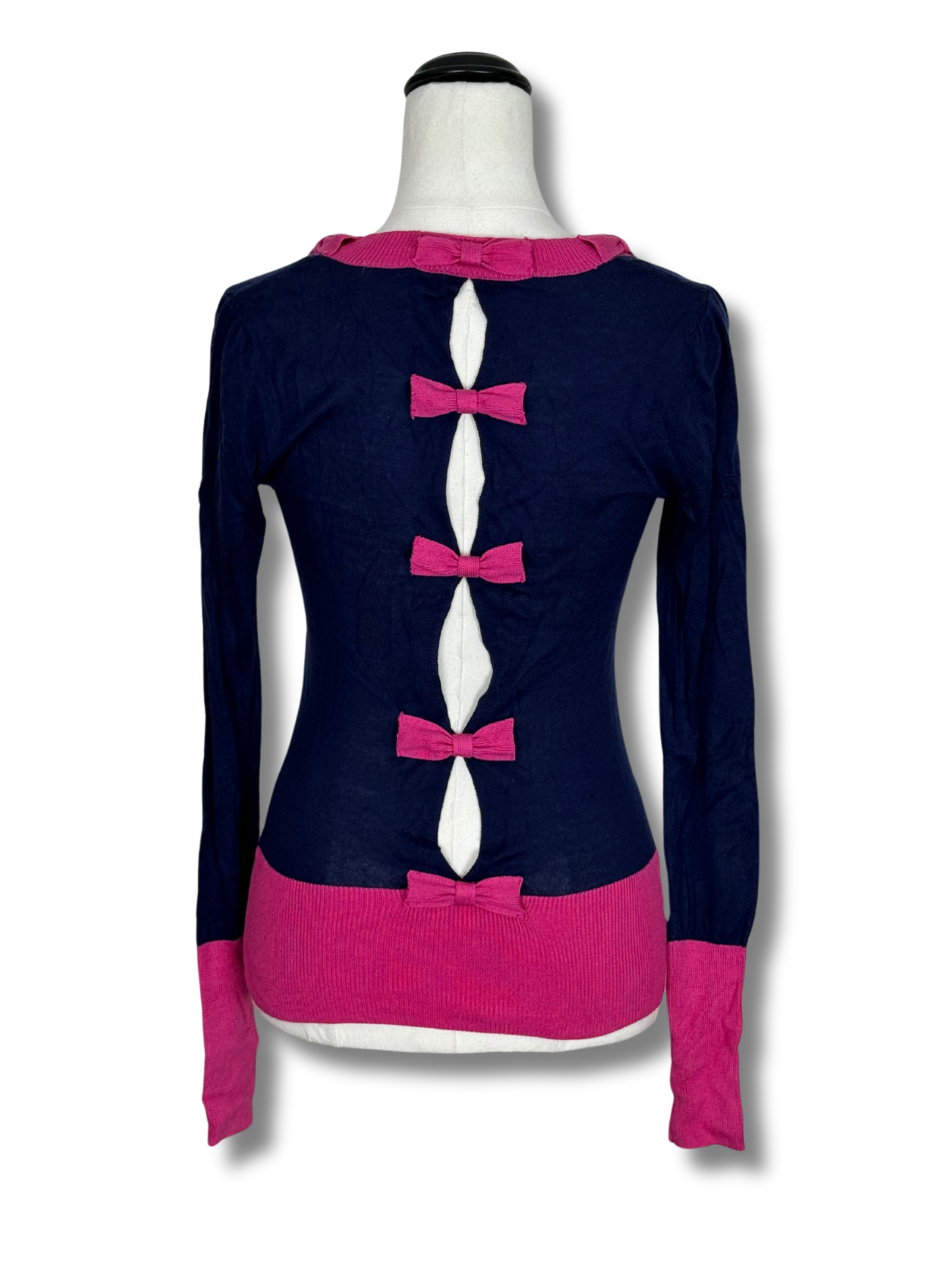 Alannah Hill Silk Navy & Pink Cardigan