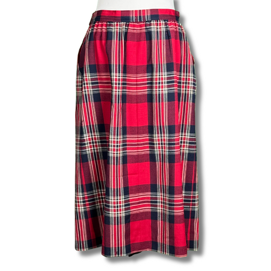 Pendleton 1970s Vintage Woollen Red Plaid Skirt