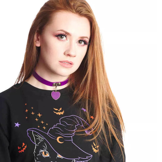 Banned Retro Purple Heart Choker