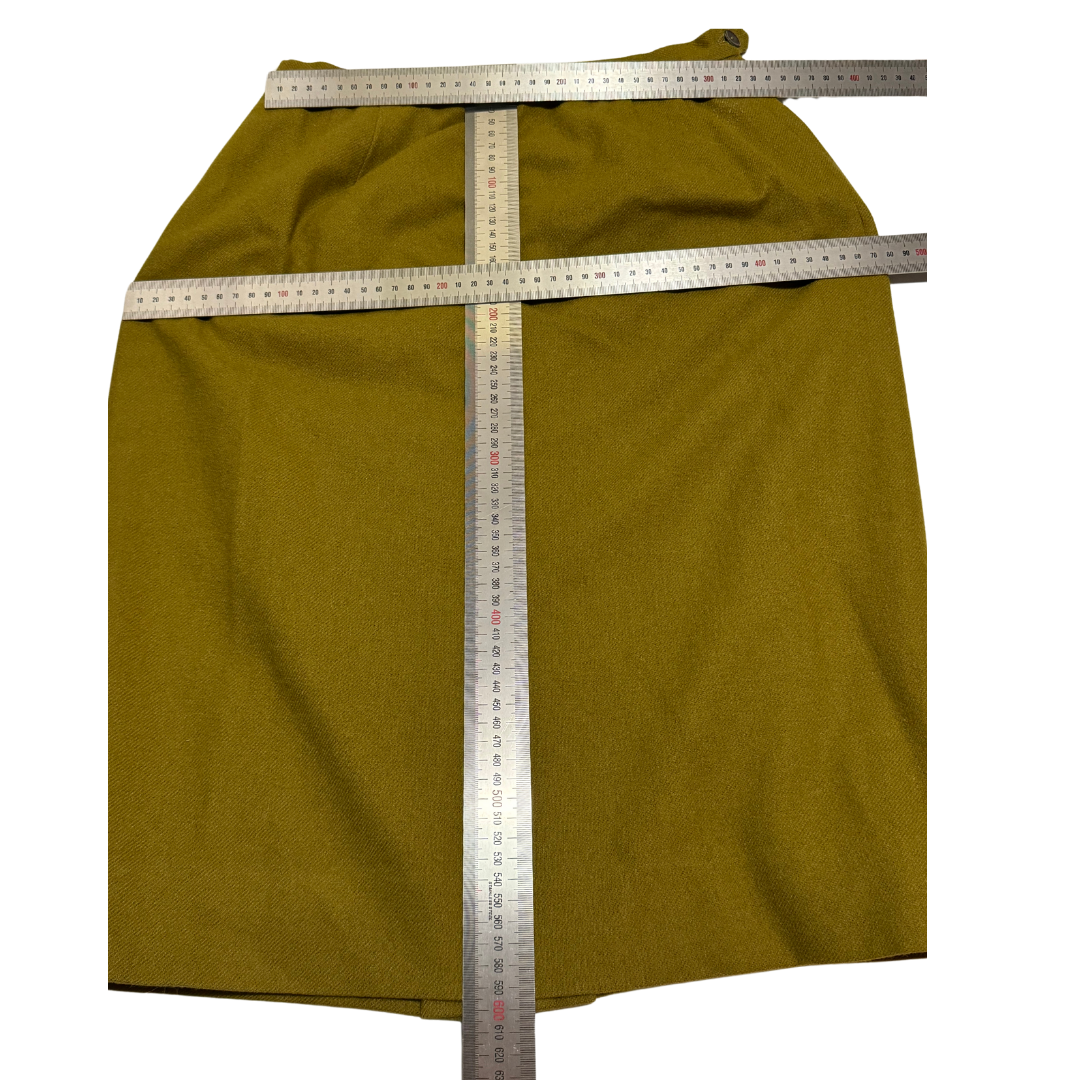 Benita Vintage 50s Mustard Wool Pencil Skirt