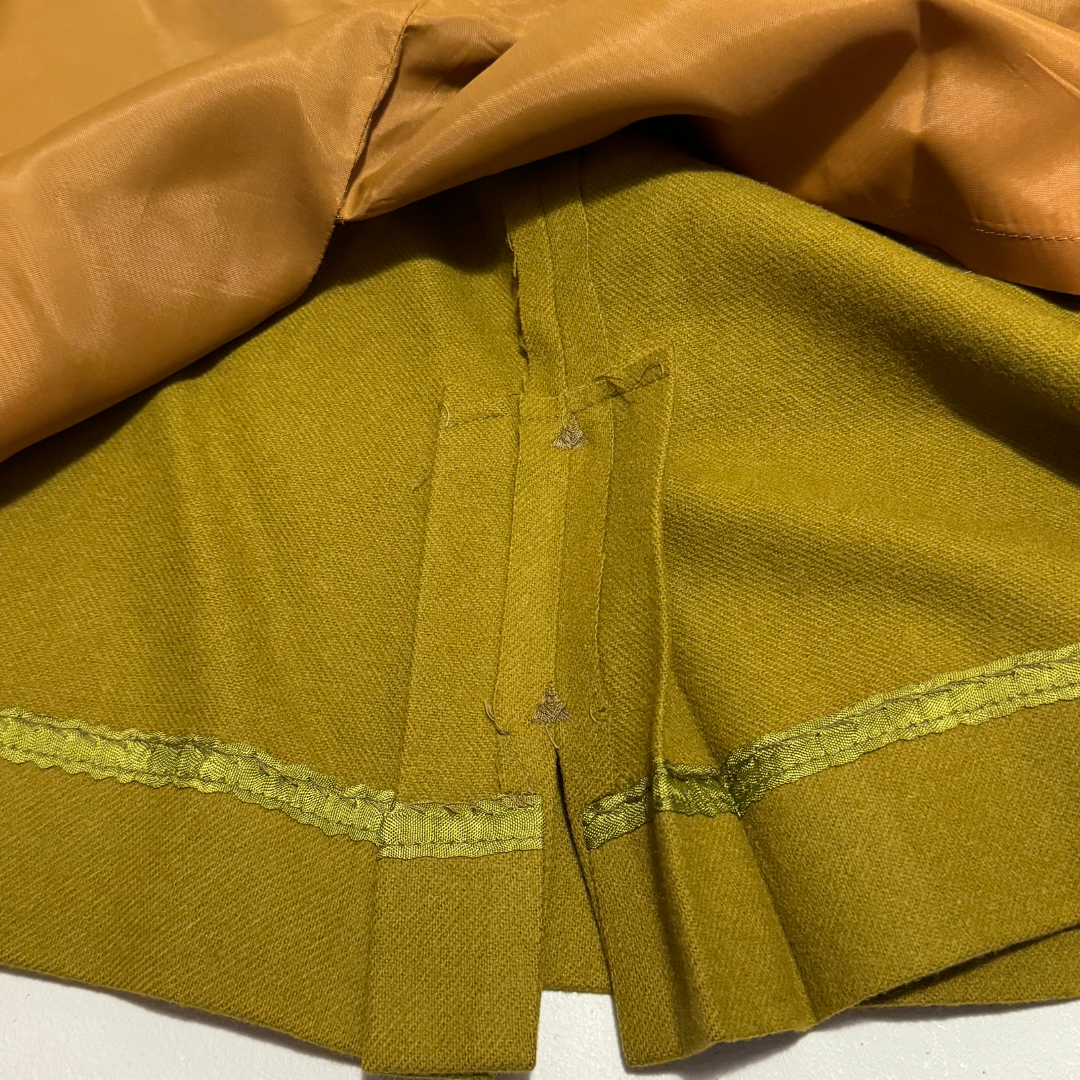 Benita Vintage 50s Mustard Wool Pencil Skirt