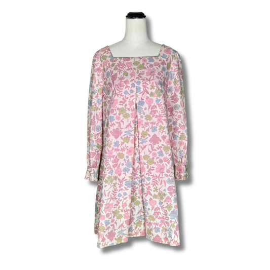 Vintage 1960s Pastel Floral A-Line Dress