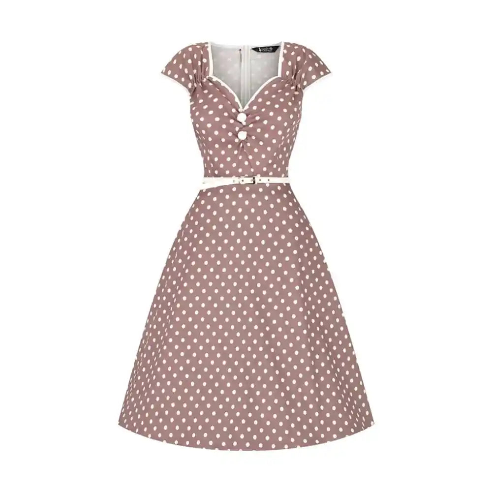 Lady V London Mocha Polka Isabella dress