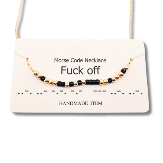 Secret Sass (F* Off!) Morse Code Necklace 🖤💬