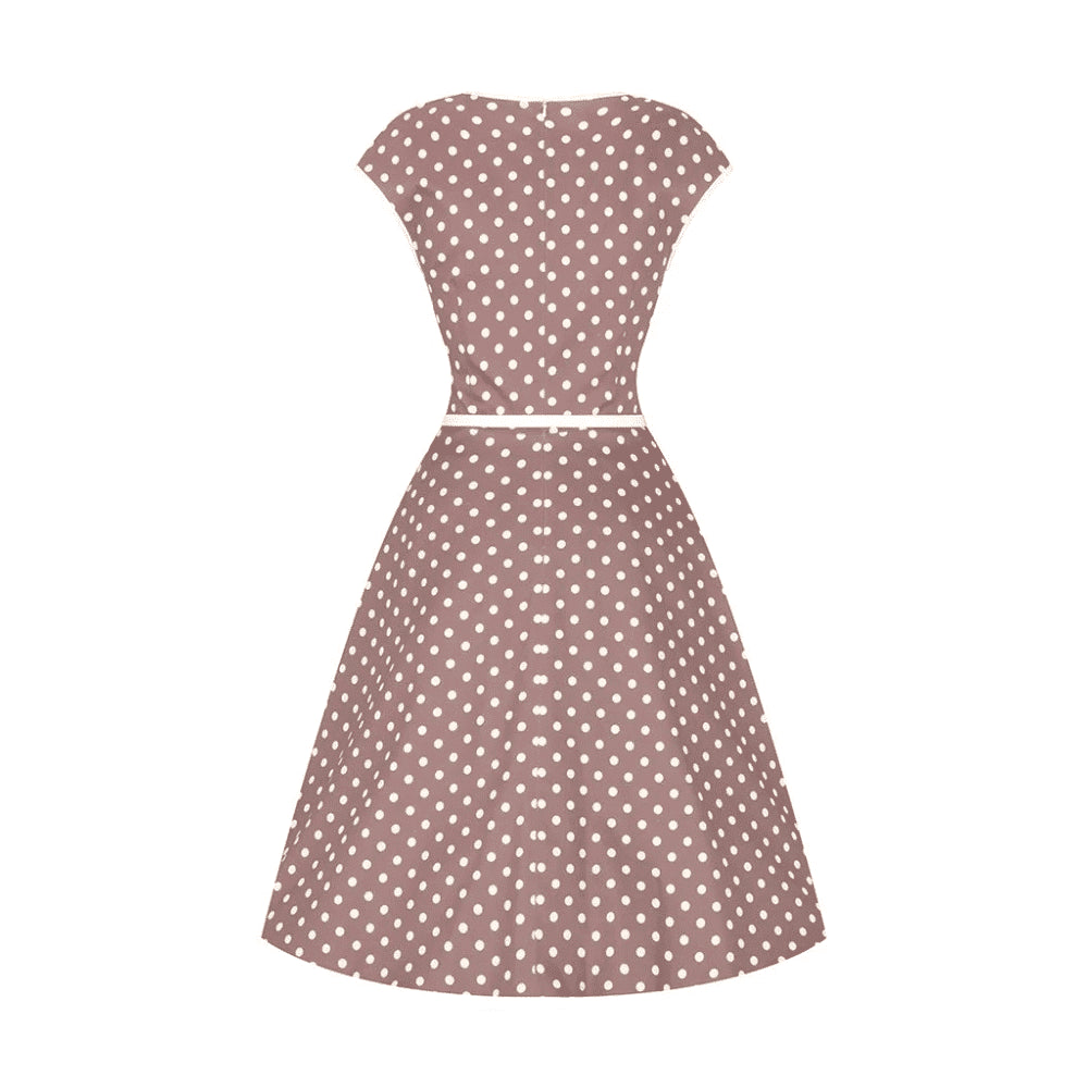 Lady V London Mocha Polka Isabella dress