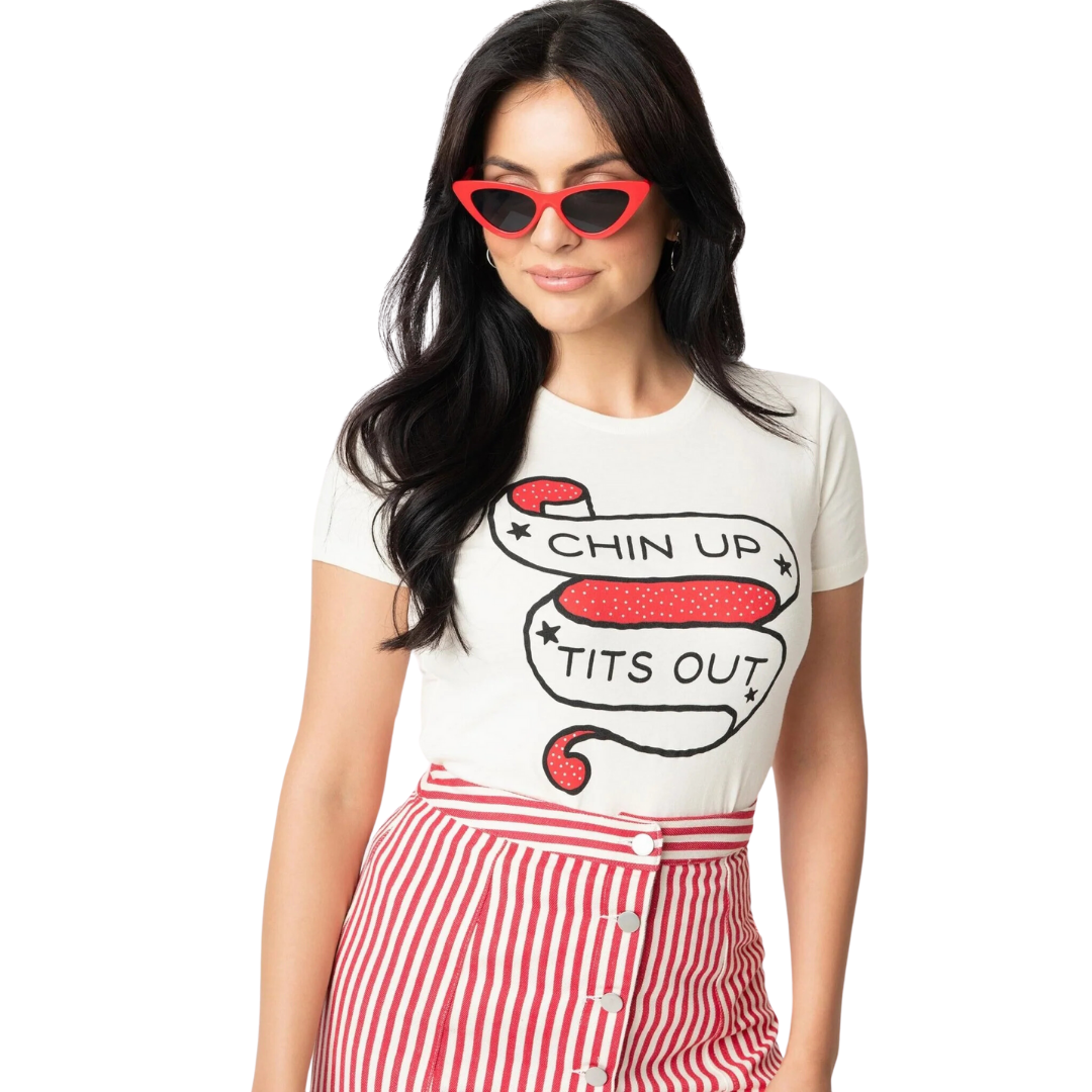 Unique Vintage Chin Up Tits Out TShirt