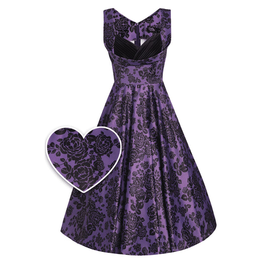 Dolly & Dotty Grace Purple Floral Dress