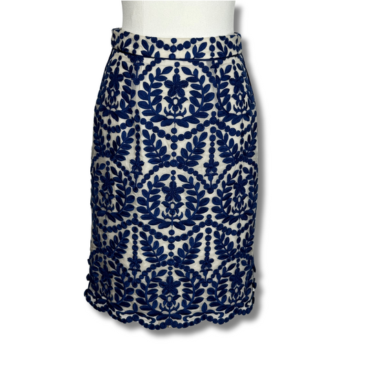 Alannah Hill Blue & Navy 100% Silk Skirt