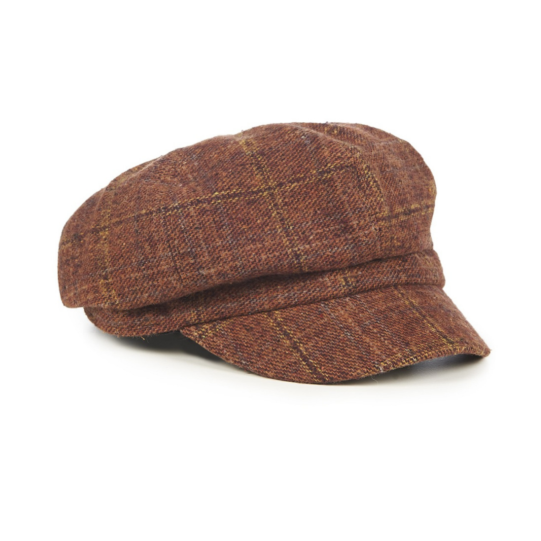 Banned Retro Lady Harris Baker News Boy Cinnamon Tartan Cap