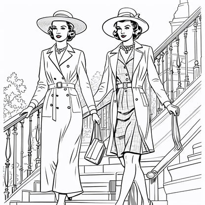 Retro Fashion Colouring Book