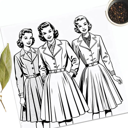 Retro Fashion Colouring Book