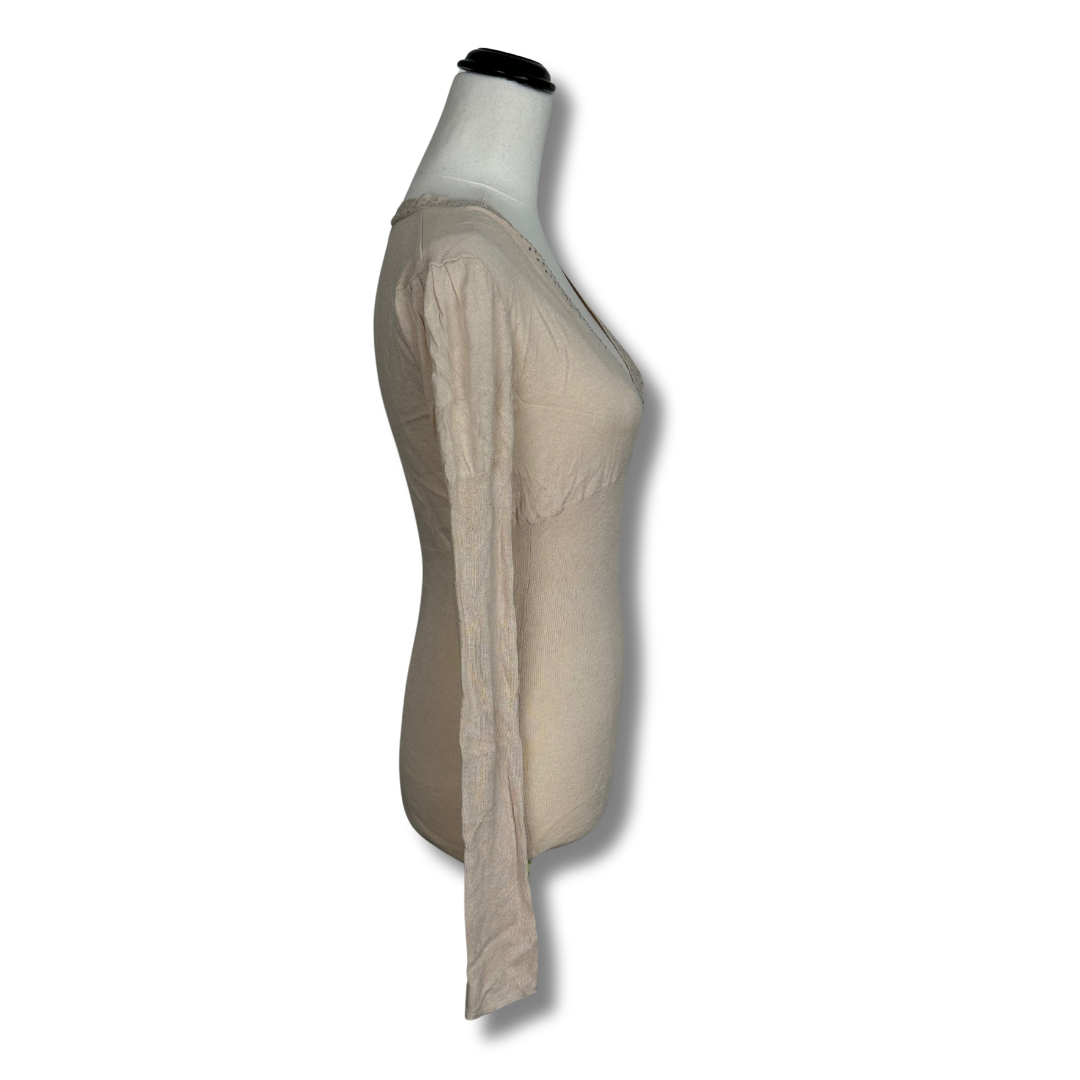 Alannah Hill Long Sleeved Beige Knitted Top