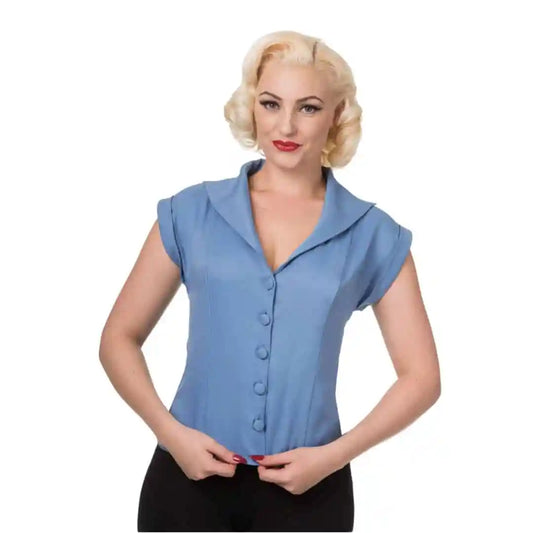 Banned Retro Rita Dream Master Shirt in Misty Blue