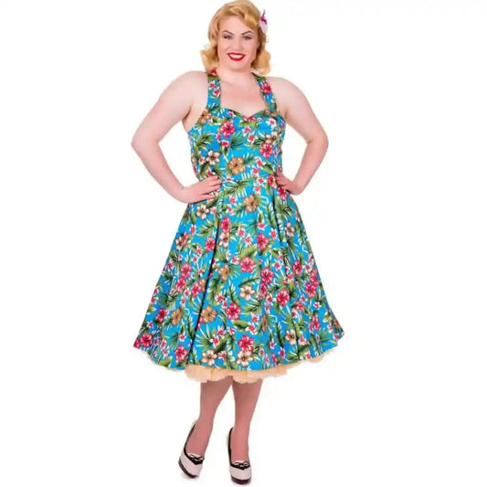 Banned Retro Blue Floral Dress