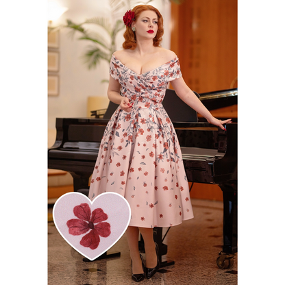 Beverly Pink Falling Flowers Dress  - shipping late April