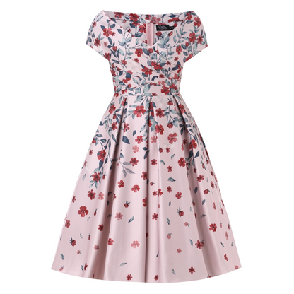 Beverly Pink Falling Flowers Dress  - shipping late April