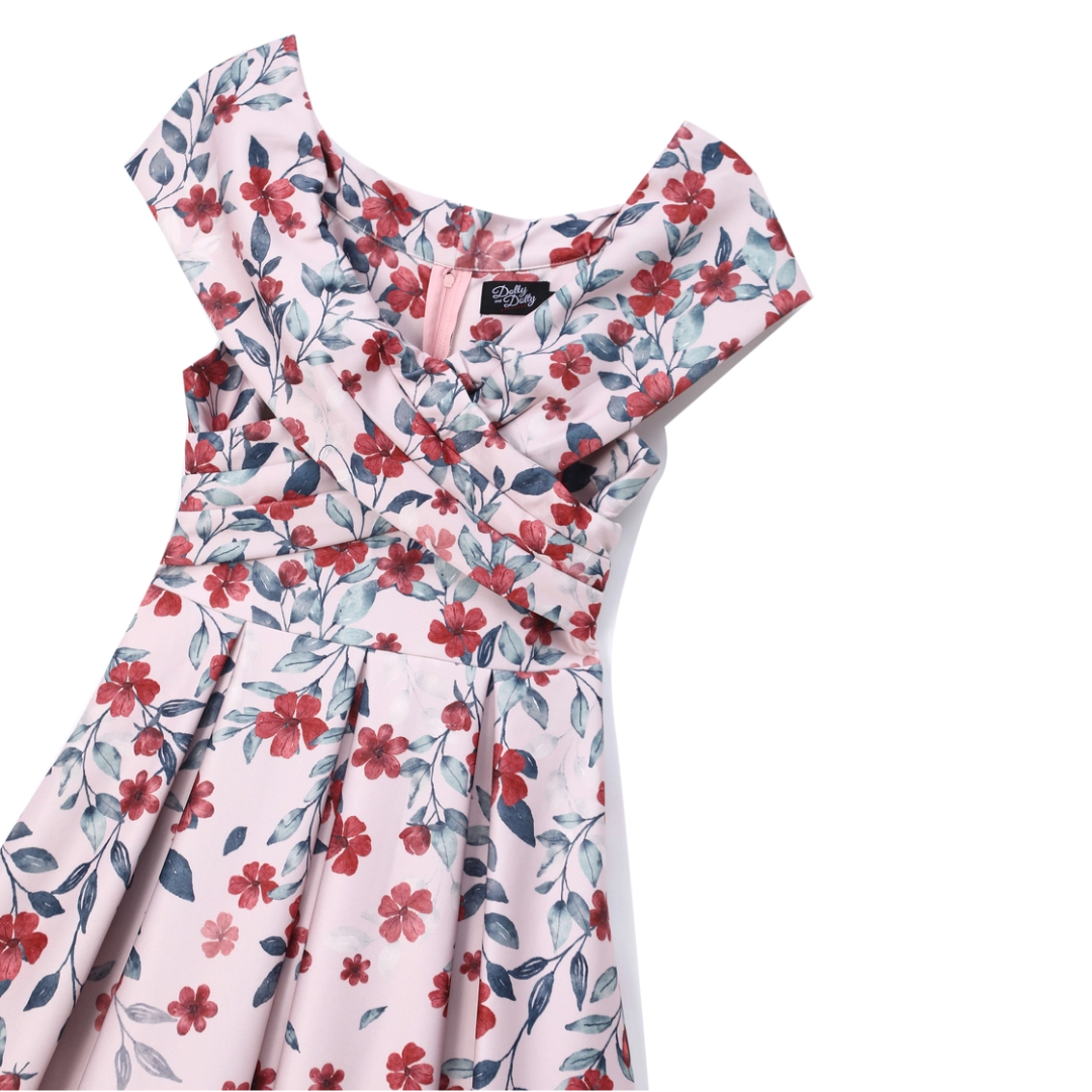 Beverly Pink Falling Flowers Dress  - shipping late April