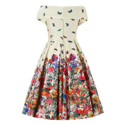 Beverly Yellow Butterfly Garden Swing Dress - shipping late April