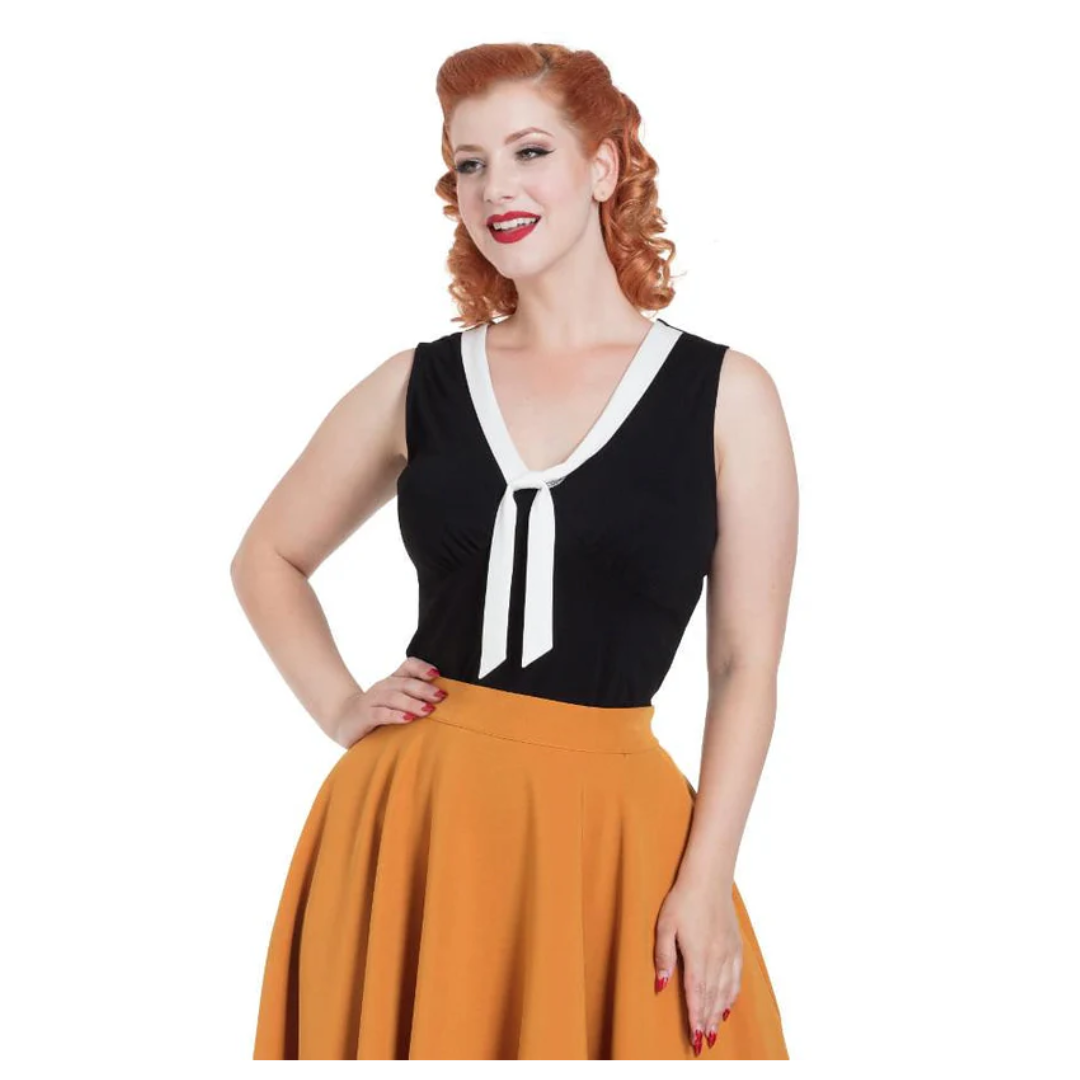 Voodoo Vixen Black Nelly Sailor Top