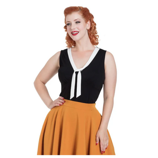 Voodoo Vixen Black Nelly Sailor Top