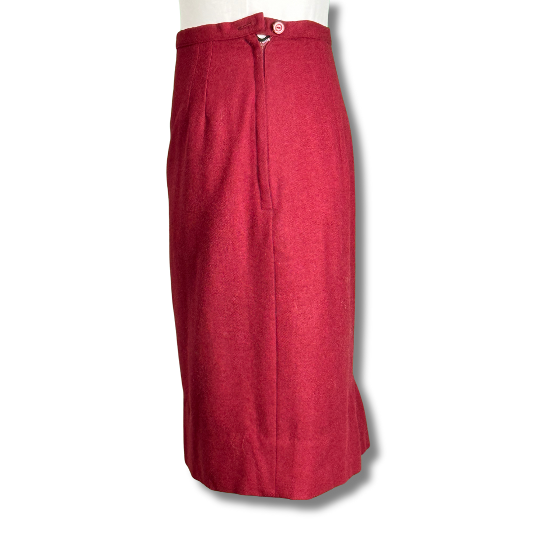 Bobbie Brooks Vintage 1960s Red Pencil Skirt