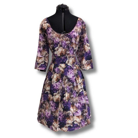 City Chic Purple Floral 50s Style Dress