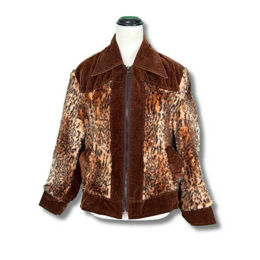 Climber Vintage 1970s Brown Corduroy & Faux Fur Jacket