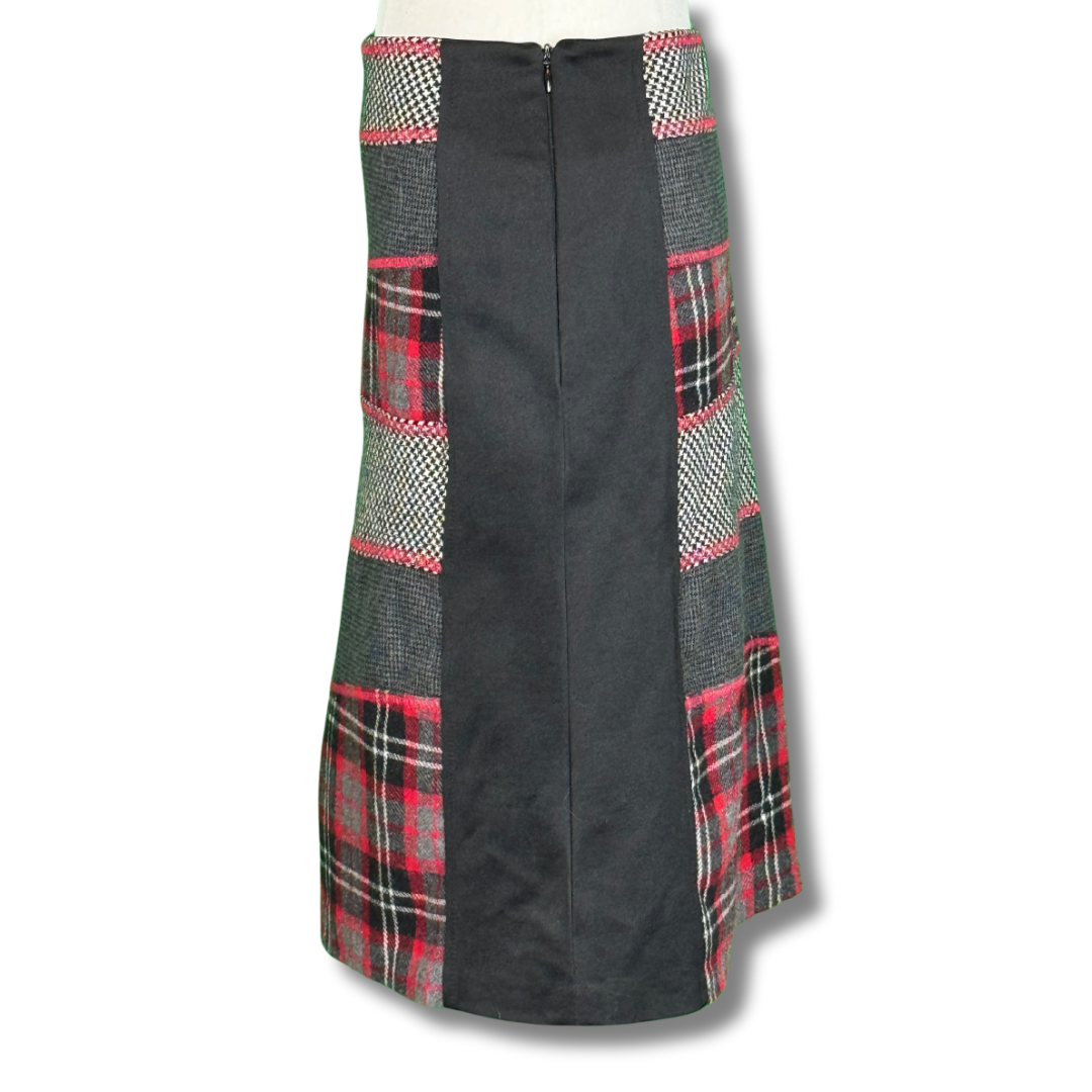 Chic Vintage Y2K Plaid Panelled Skirt