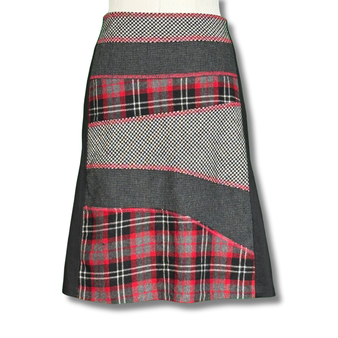 Chic Vintage Y2K Plaid Panelled Skirt