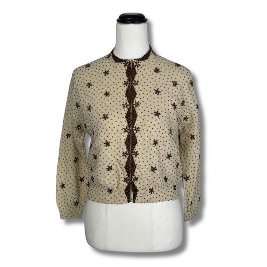 Elsie Tu 50s hand beaded vintage cardigan