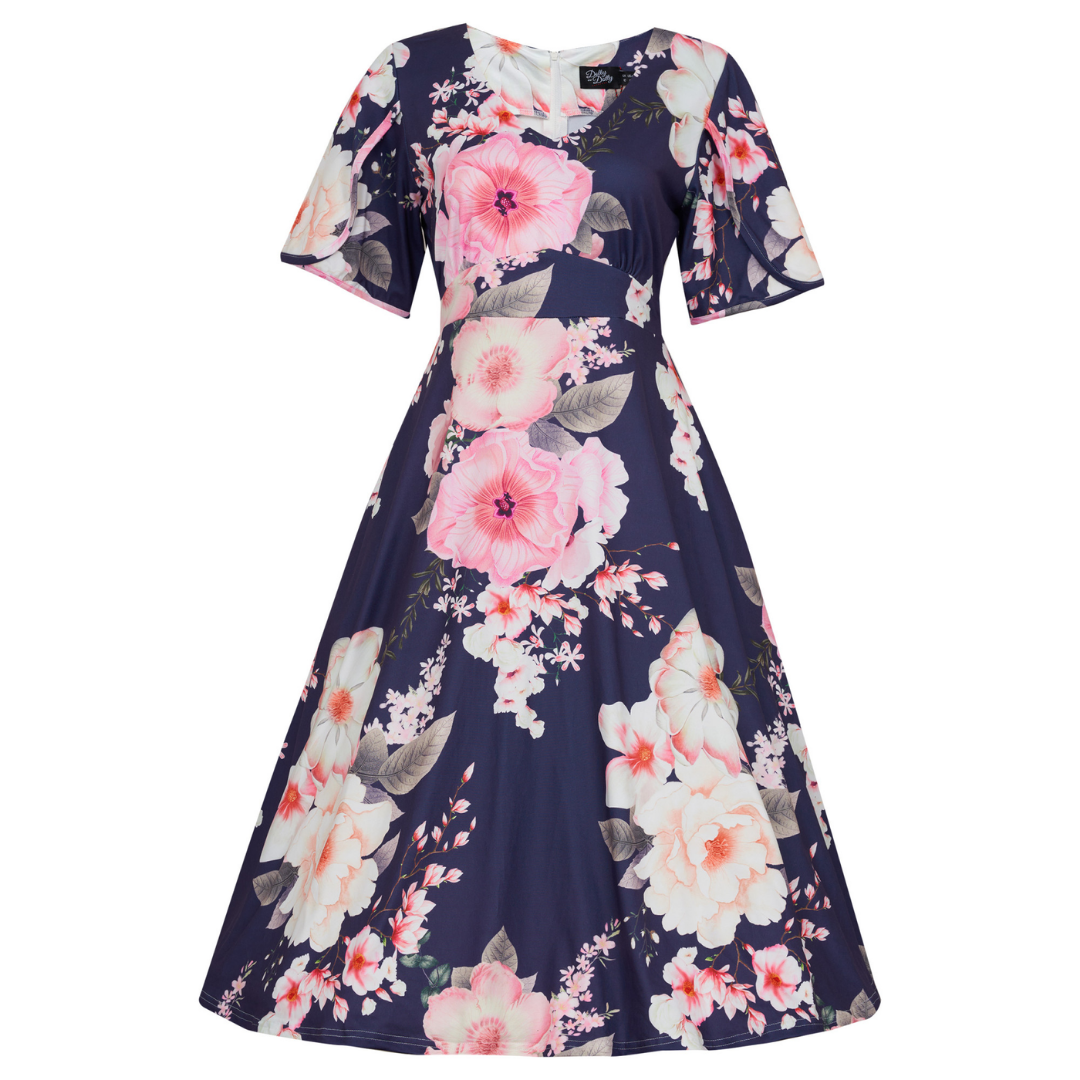 Dolly & Dotty Janice Navy Floral Dress