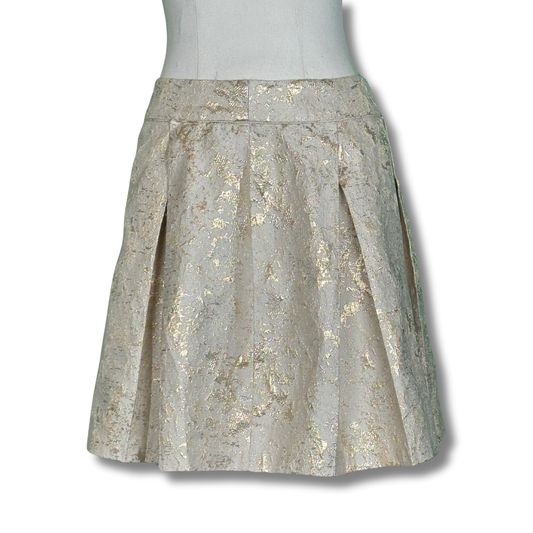 Forever New Gold Beige Brocade Skirt