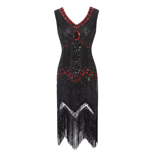 The Gilda 1920's Dress in Ruby Noir