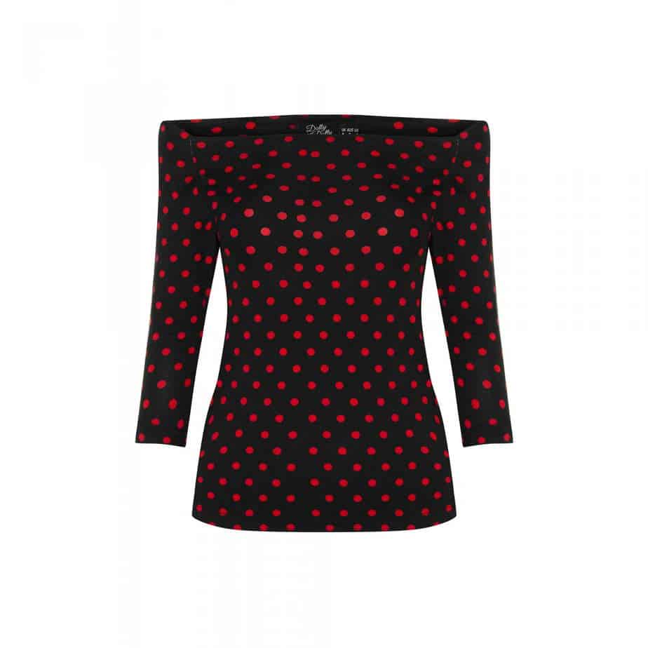 Gloria Bardot Black and Red Top