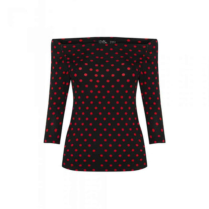 Gloria Bardot Black and Red Top