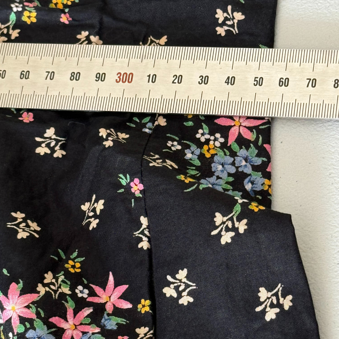 Preloved Black Boho Floral Skirt