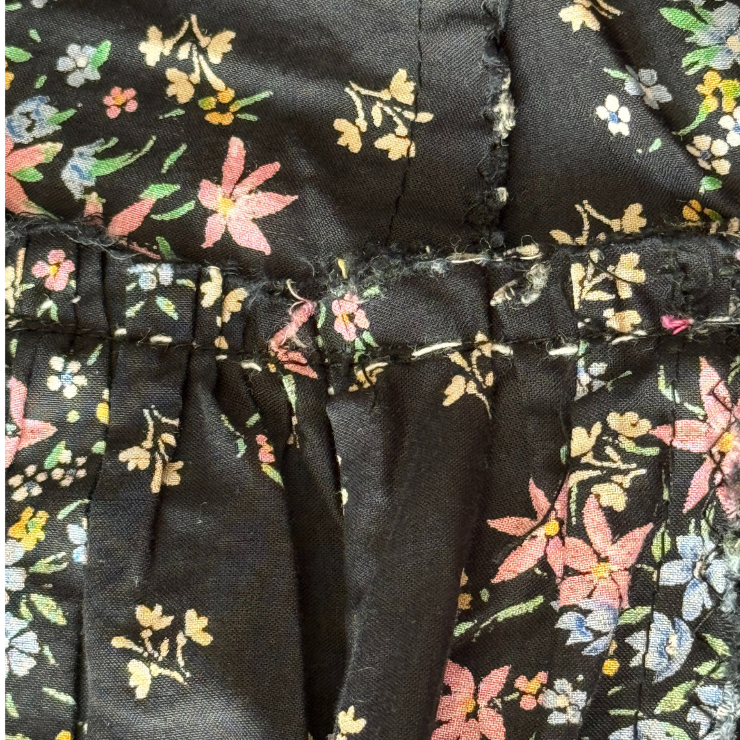 Preloved Black Boho Floral Skirt