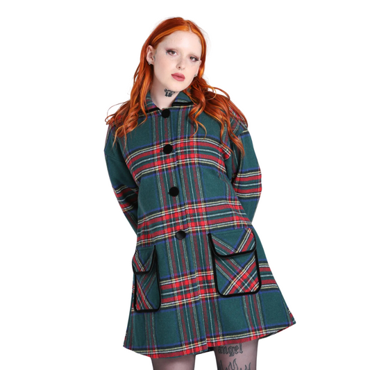 Hell Bunny Stanley Coat in Green