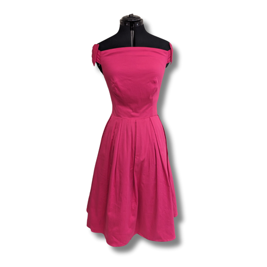 Kitten d'Amour Pink Swing Dress with Bow Shoulders