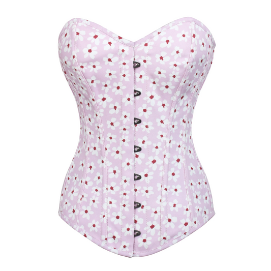 Lilac Floral Longline Overbust Corset