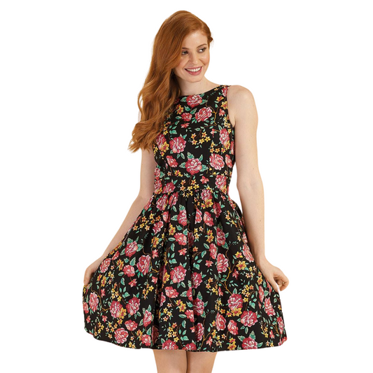 Lady V London Ornamental Floral Tea Dress