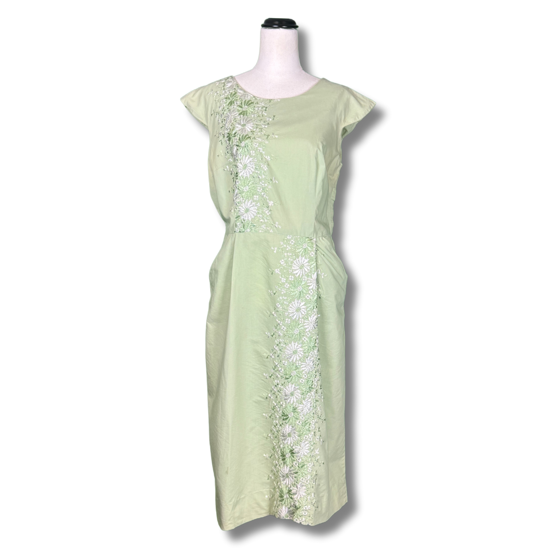 Lane Bryant Vintage 1950s Pale Green Formal Dress