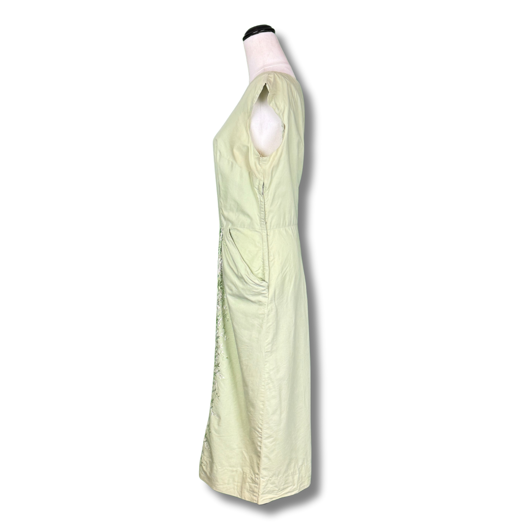 Lane Bryant Vintage 1950s Pale Green Formal Dress Cheribomb Retro