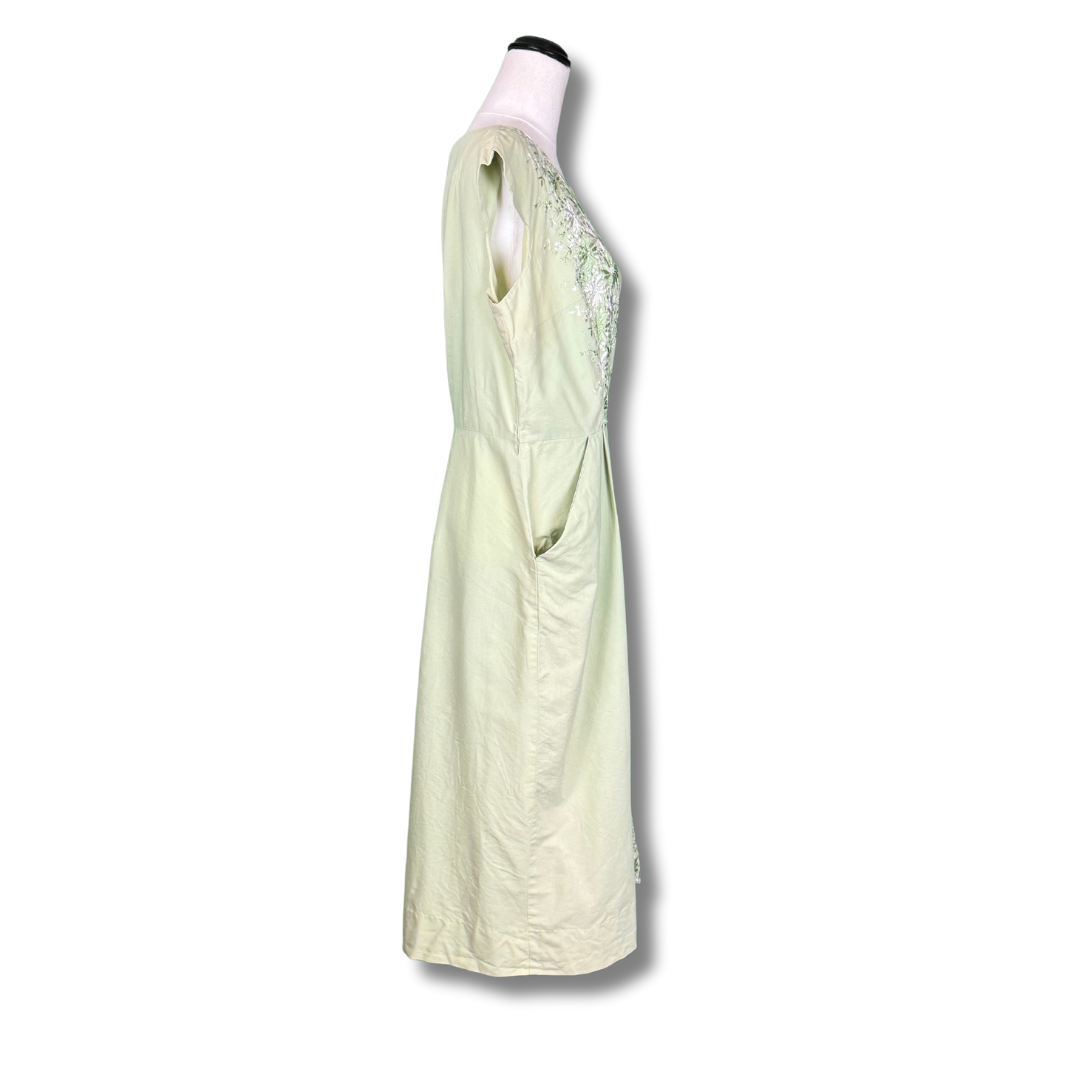 Lane Bryant Vintage 1950s Pale Green Formal Dress