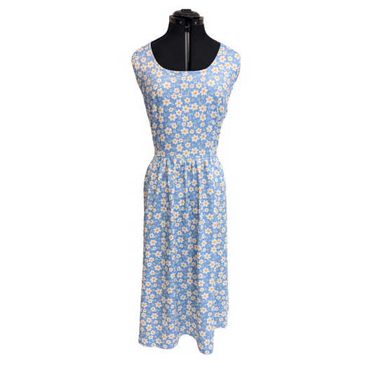 Light Blue '50s Daisy Floral Dress