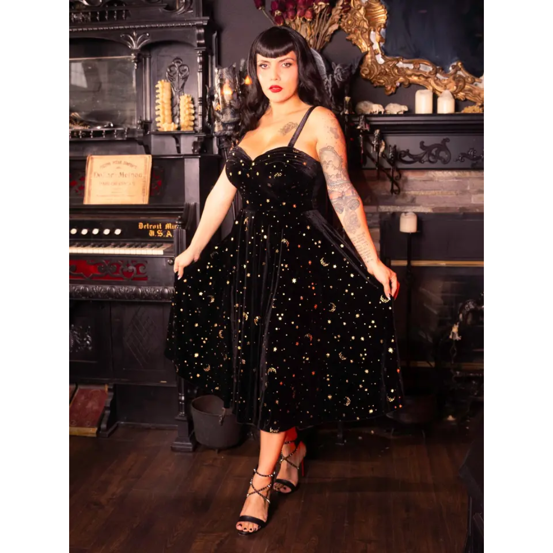 Elle Rebel Lunar Luxe Velvet Dress